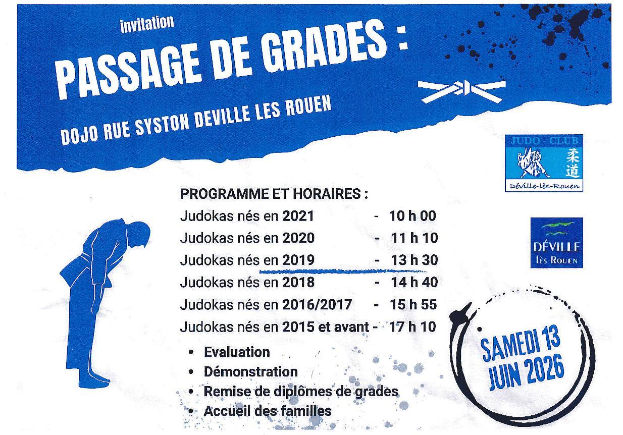 Passage des grades 2026